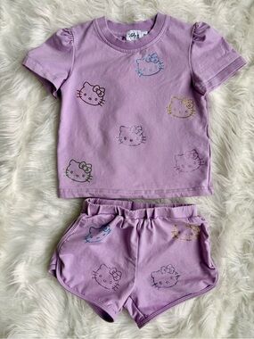 Lola and the Boys Hello Kitty Crystal Shorts Set